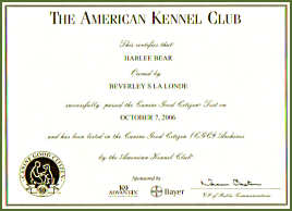 AKC Certificate